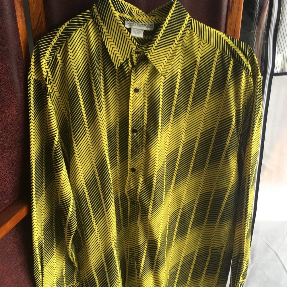 80's black and yellow (steelers) button down. L